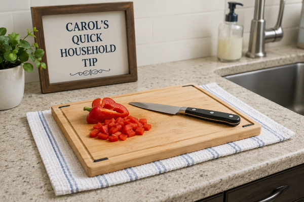 Carol’s Quick Household Tip: Keep Your Cutting Board from Sliding