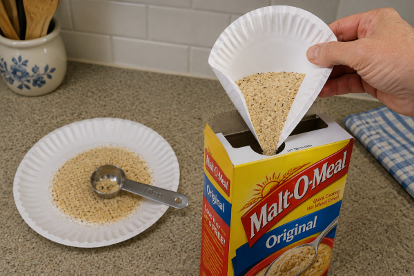 Carol’s Quick Household Tip: Turn a Paper Plate Into a Funnel