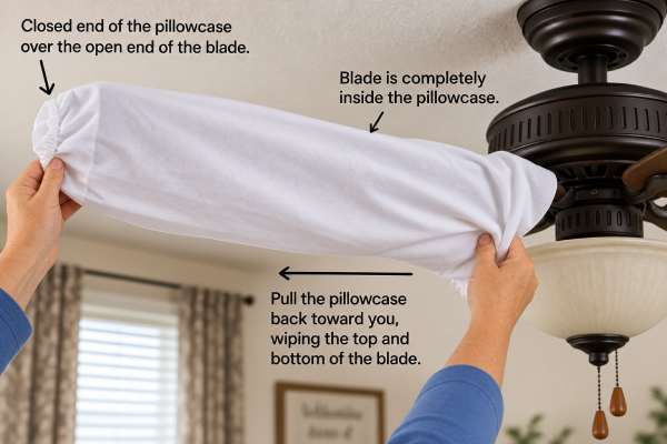 Carol’s Quick Household Tip: Clean Ceiling Fans With a Pillowcase
