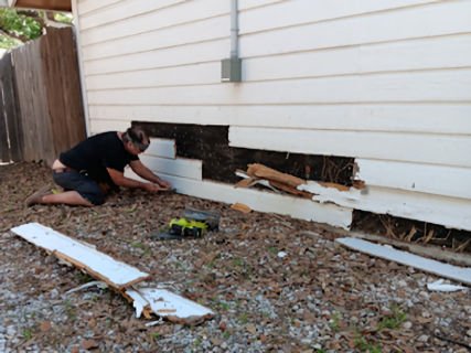 siding before